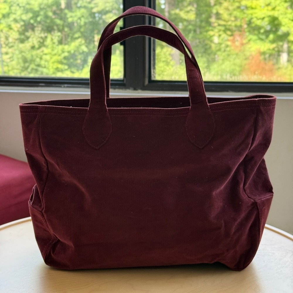 Vintage Gap Burgundy Corduroy Tote Bag Large Shoulder Bag Maroon 11462402